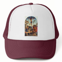 Crucifixion With Sts. Jerome And Christopher Mesh Hat