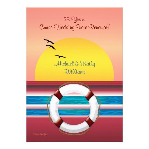 Cruise Anniversary Vow Renewal - Sunset Invite