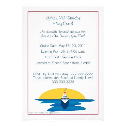 Cruise Birthday Invite - Sunset Design