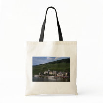Cruise boat on Mosel River, Bernkastel Kues, Germa Canvas Bag