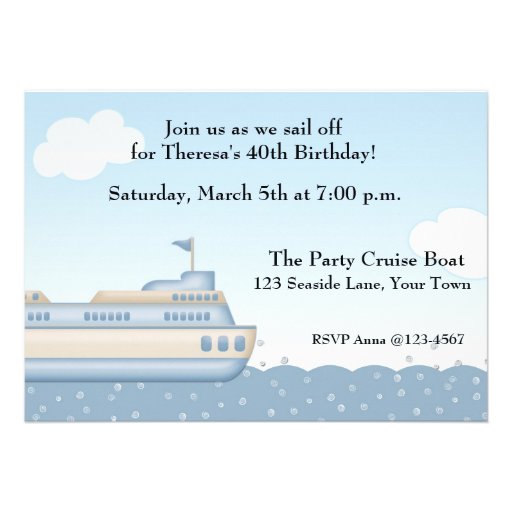 Cruise Boat, u Nautical Themed Invitation