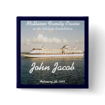 Cruise Name Badge - X Ship Pinback Button