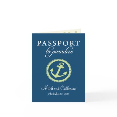 Cruise Passport Wedding Invitation Card