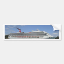 Cruise ship anchored in Roatan, Honduras Bumper Stickers