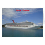 Cruise ship anchored in Roatan, Honduras Card