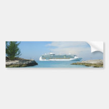 Cruise Ship at CocoCay Bumper Sticker