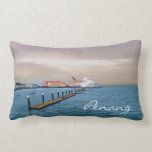 Cruise Ship At The Pier Throw Pillows
