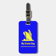 Cruise Ship Blue and Yellow Luggage Tag