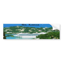 Cruise ship docked at St.Lucia Bumper Sticker