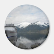 Cruise Ship Docked in Skagway, Alaska Magnets