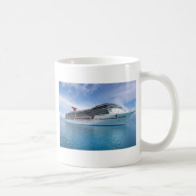 Cruise ship in Caribbean waters Coffee Mugs