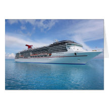 Cruise ship in Caribbean waters Greeting Card
