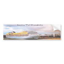 Cruise ship leaving port bumper stickers