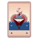 Cruise Ship Love Heart Flexi Magnet