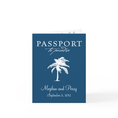 Cruise Wedding Passport Invitation Greeting Cards
