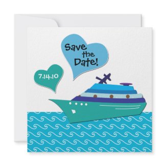 Cruiseship Save the Wedding Date Card invitation