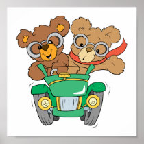 Cruisin in Car Bears Poster
