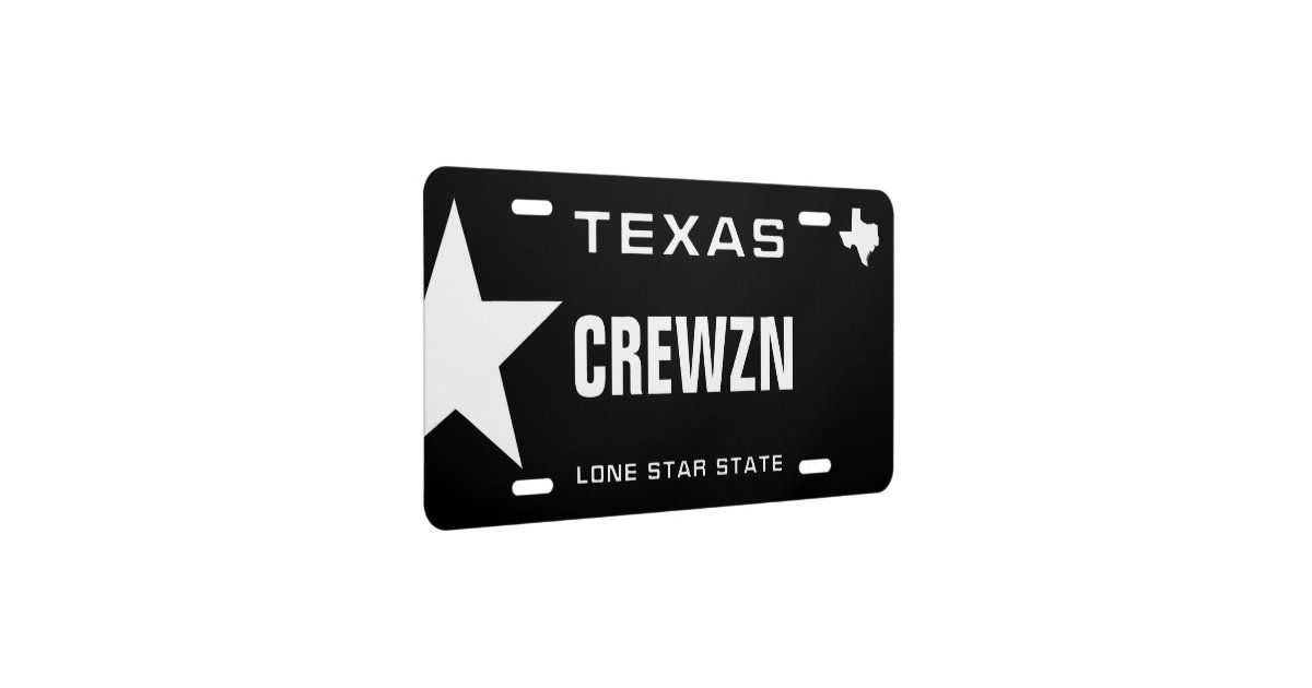Cruising Black Texas License Plate Zazzle