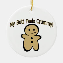 Crummy Butt Cookie Boy Ornaments