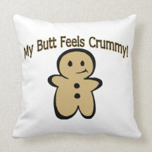 Crummy Butt Cookie Boy Throw Pillows