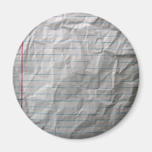 Crumpled Lined Paper Fridge Magnet