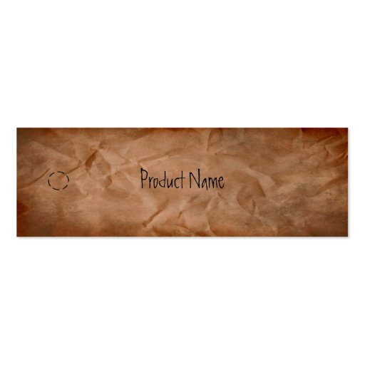 Crumpled Paper Hang Tag Business Card Templates (front side)