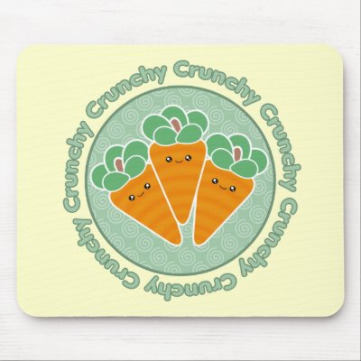 Crunchy Carrots Kawaii Mousepad by mariannegilliand