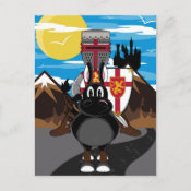 Crusader Knight in Helmet Postcard postcard