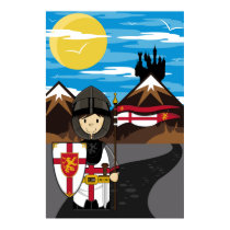 Crusader Knight with Flag Poster posters by markmurphycreative Crusader Knight with Flag Poster posters