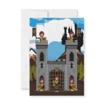 Crusader Knights and Castle RSVP Card Personalized Invite