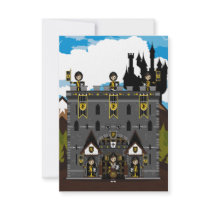 Crusader Knights and Castle RSVP Card Invitations