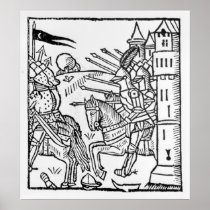 Crusading knights ride out to do Battle Print