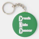"Crush Kids Cancer" Green Keychain keychains