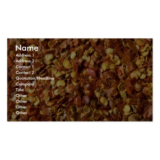 Crushed chilies business cards (front side)