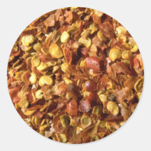 Crushed chilies round sticker