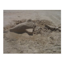 Crushed Dolphin Sandcastle Postcard