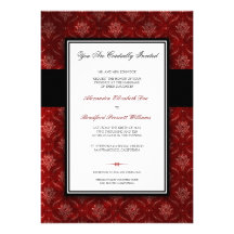 Crushed Red Velvet Wedding Invitation (5x7 Flat)