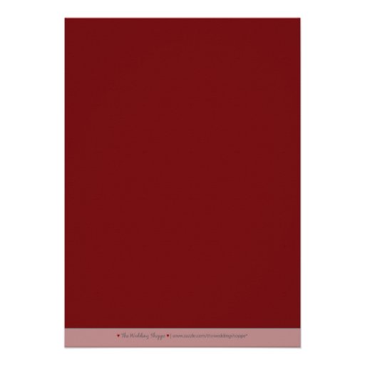 Crushed Red Velvet Wedding Invitation (5x7 Flat)