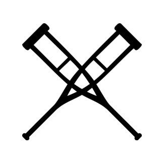 crutches crossed card