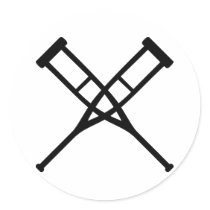 crutches crossed stickers