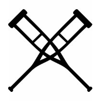 crutches crossed t-shirts by Tomaniac crutches crossed t-shirts