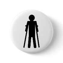 crutches man buttons by Tomaniac crutches man buttons