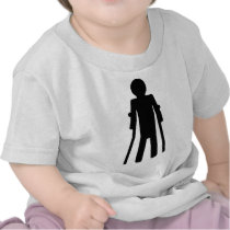 crutches man t-shirts by Tomaniac crutches man t-shirts