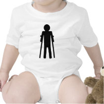 crutches man t-shirts by Tomaniac crutches man t-shirts