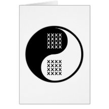 Cruz-costura de Yin Yang Tarjeton