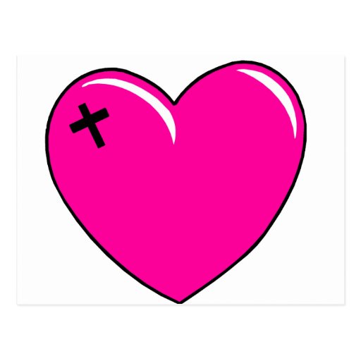 Cruz rosada del amor tarjetas postales