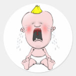 Crying Baby Round Sticker