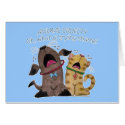 Crying dog and cat crying shame cards