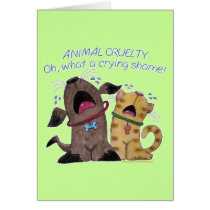 Crying dog and cat crying shame cards