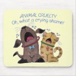 Crying dog and cat crying shame mouse pad